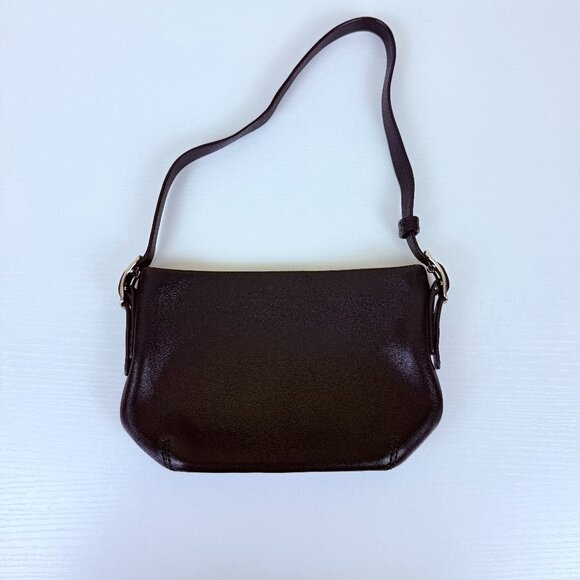 Vintage COACH Soft Black Leather Demi Shoulder Bag - Picture 1 of 8